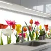 Bloemen - Tulpen - Kleurrijk keuken achterwand 2 middel -3d_schuin