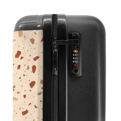 Terrazzo patroon veelkleurig terra NBS - Handbagage koffer - Kinderen Unisex middel -slot