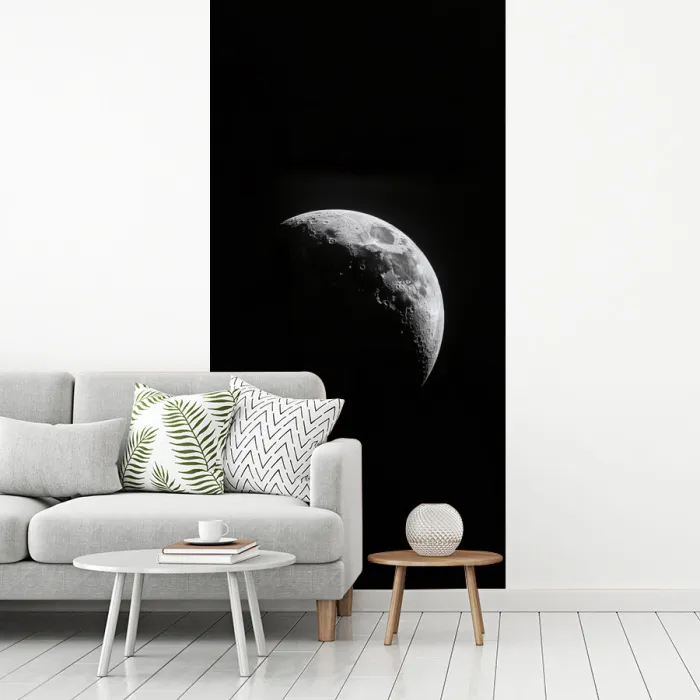 Maan - Hemel - Zwart - Schaduw fotobehang vinyl groot -woonkamer