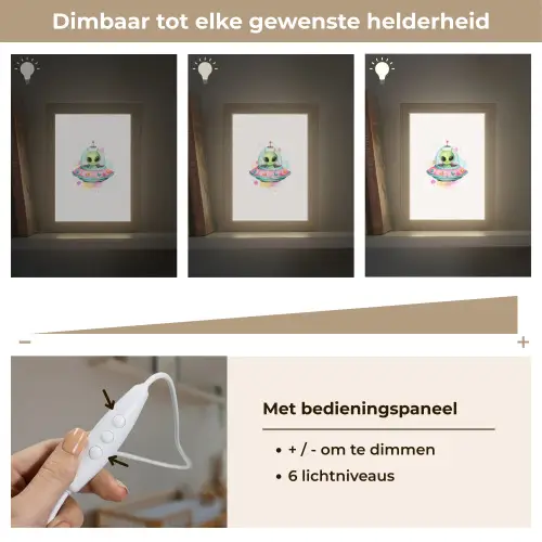 Alien - Ufo - Kleurrijk Light Box met kabel klein -USP_dimbaarNL
