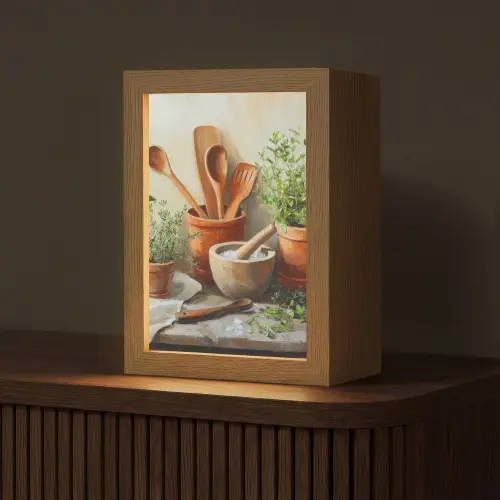 Potten - Kruiden - Hout Light Box met kabel (Tafellamp) klein -z3d_website