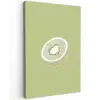 Kiwi - Lijntekening - Minimalistisch - Groen Tuinposter op houten frame 2 cm dik klein -3d