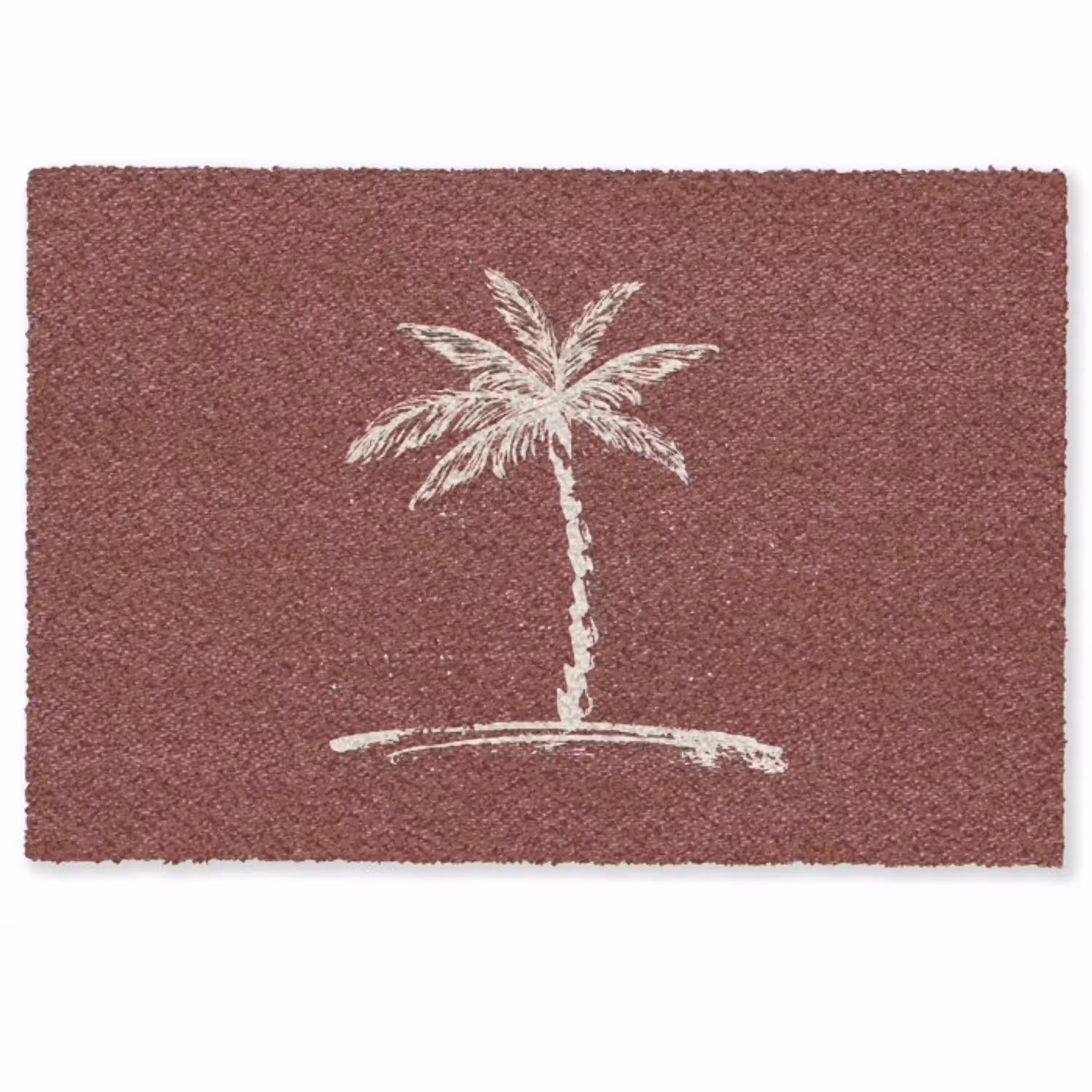 Palmboom - Beige - Rood - Tropisch Deurmat klein -zkaufland3d