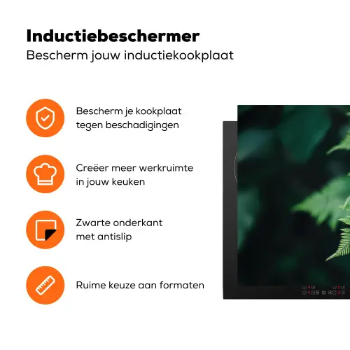 Varenblad - Groen - Structuur - Wazig Inductie beschermer vinyl 3mm klein -zzzzzzz-td-ups