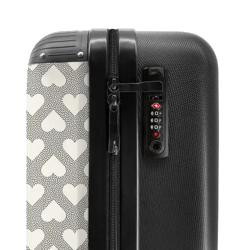 Valentijn stippen patroon zwart NBS - Handbagage koffer - Kinderen Unisex middel -slot