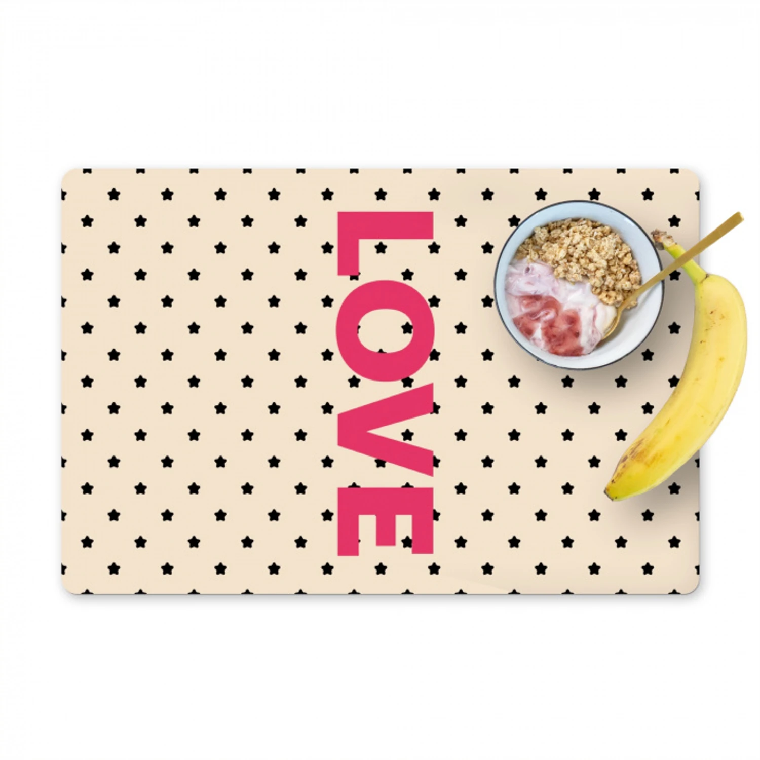 Love - Stippen - Roze Placemat vinyl groot -zzzproduct_Kitchenyeah-website