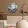 Bos - Hert - Zwart - Wit Wandcirkel behangsticker klein -sfeer1