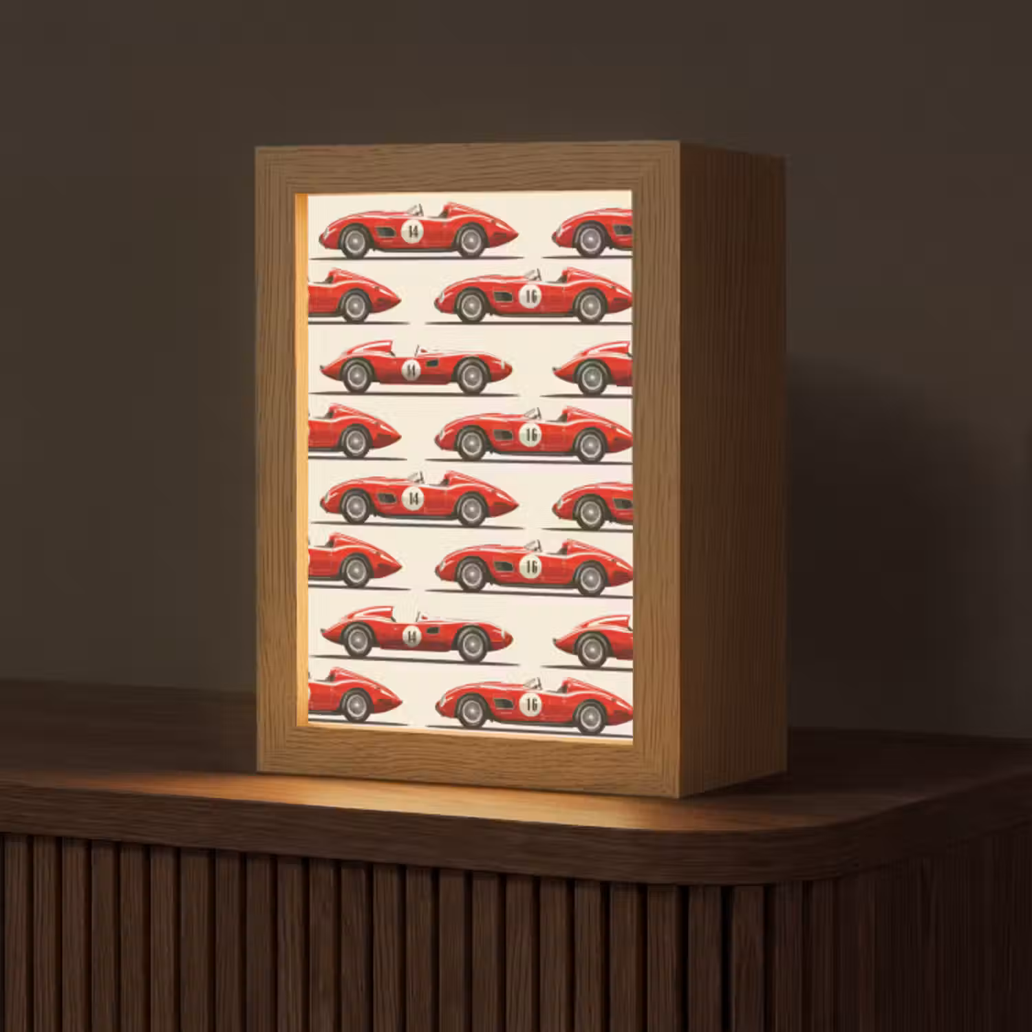 Tischlampe - Rennwagen - Retro - Rot
