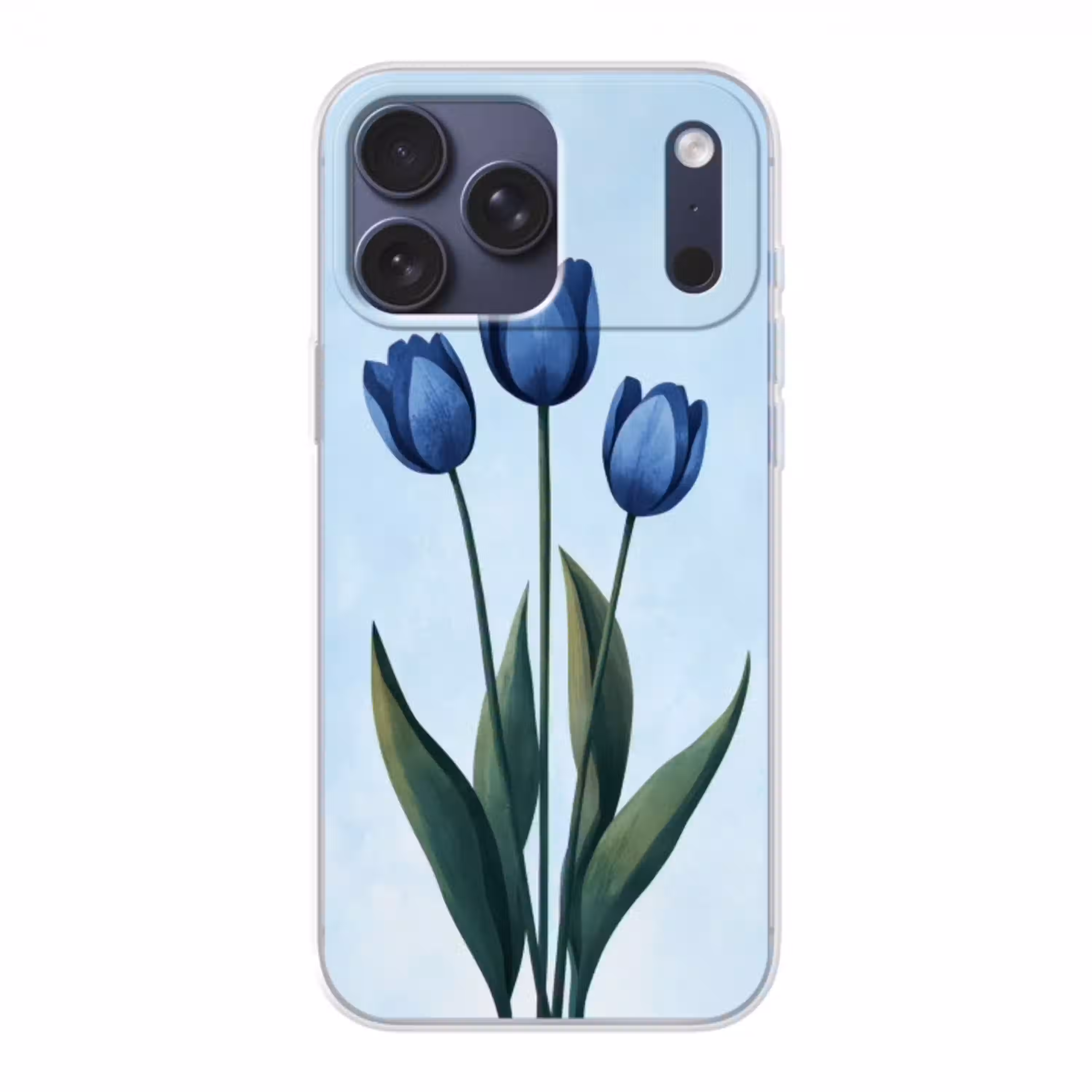 Tulpen - Blauw - Bladeren Telefoonhoesje iPhone 17 Pro Max klein -3d