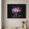 Neon - Vaas - Bloemen Textielframe zwart klein -sfeer2