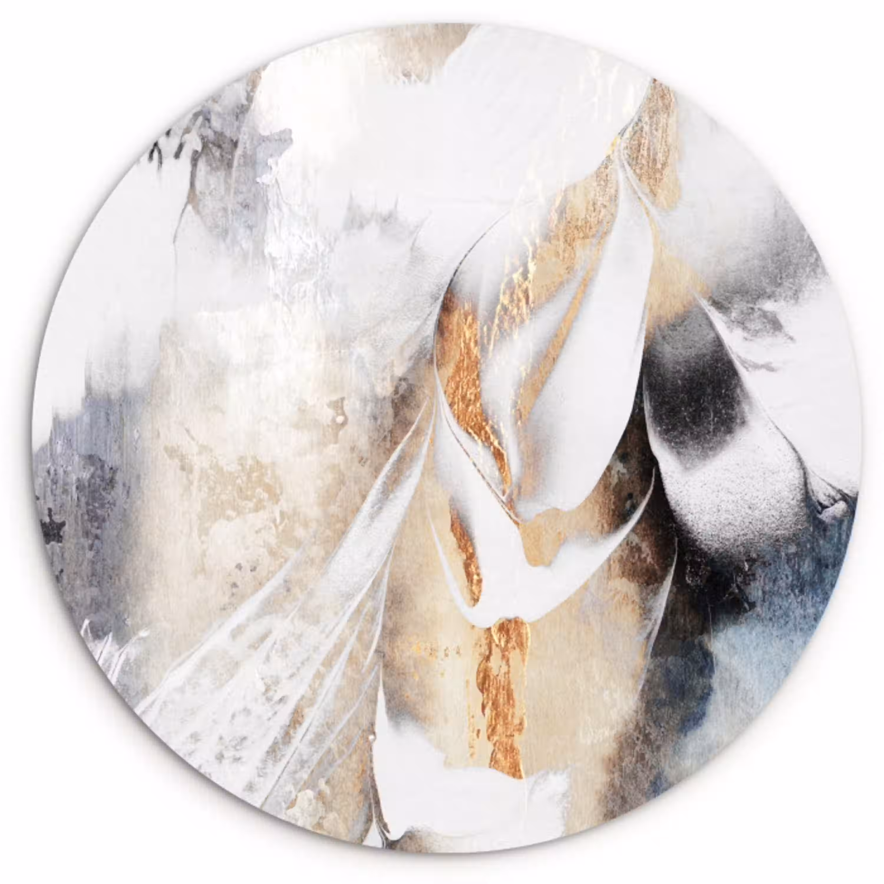 Abstract - Gold - Design - Luxe Wandcirkel kunststof plaat 5mm dik klein -3d