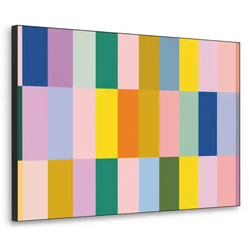 Stroken - Blauw - Patroon - Abstract Textielframe zwart klein -3d