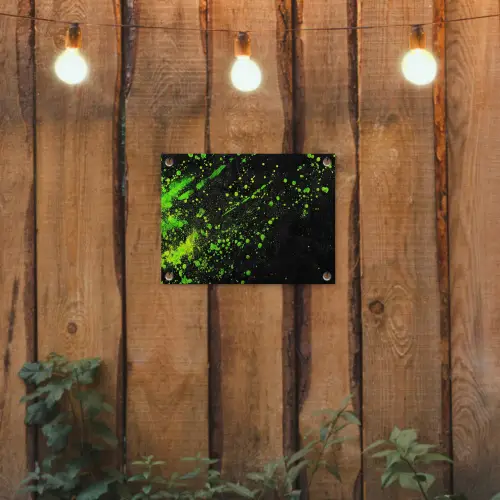 Gaming - Spetters - Groen - Chaotisch - Groen tuinposter los doek klein -sfeer1