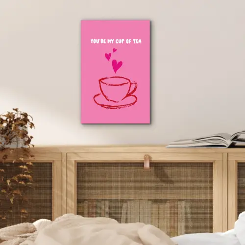 Thee - Roze - Valentijn - Tekst aluminium wit klein -sfeer3