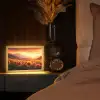 Zonnebloemen - Zonsondergang - Landschap Light Box met kabel (Tafellamp) klein -sfeer1