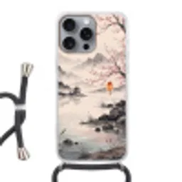 Zon - Japans - Traditioneel Hoesje iPhone 16 Pro Max met koord klein -3d