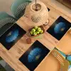 Boom - Blauw - Bladeren - Penseelstreken Placemat vinyl groot -zzsfeer5_Kitchenyeah-website