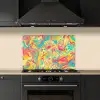 Geel - Roze - Blauw - Retro keuken achterwand spatscherm klein -sfeer1