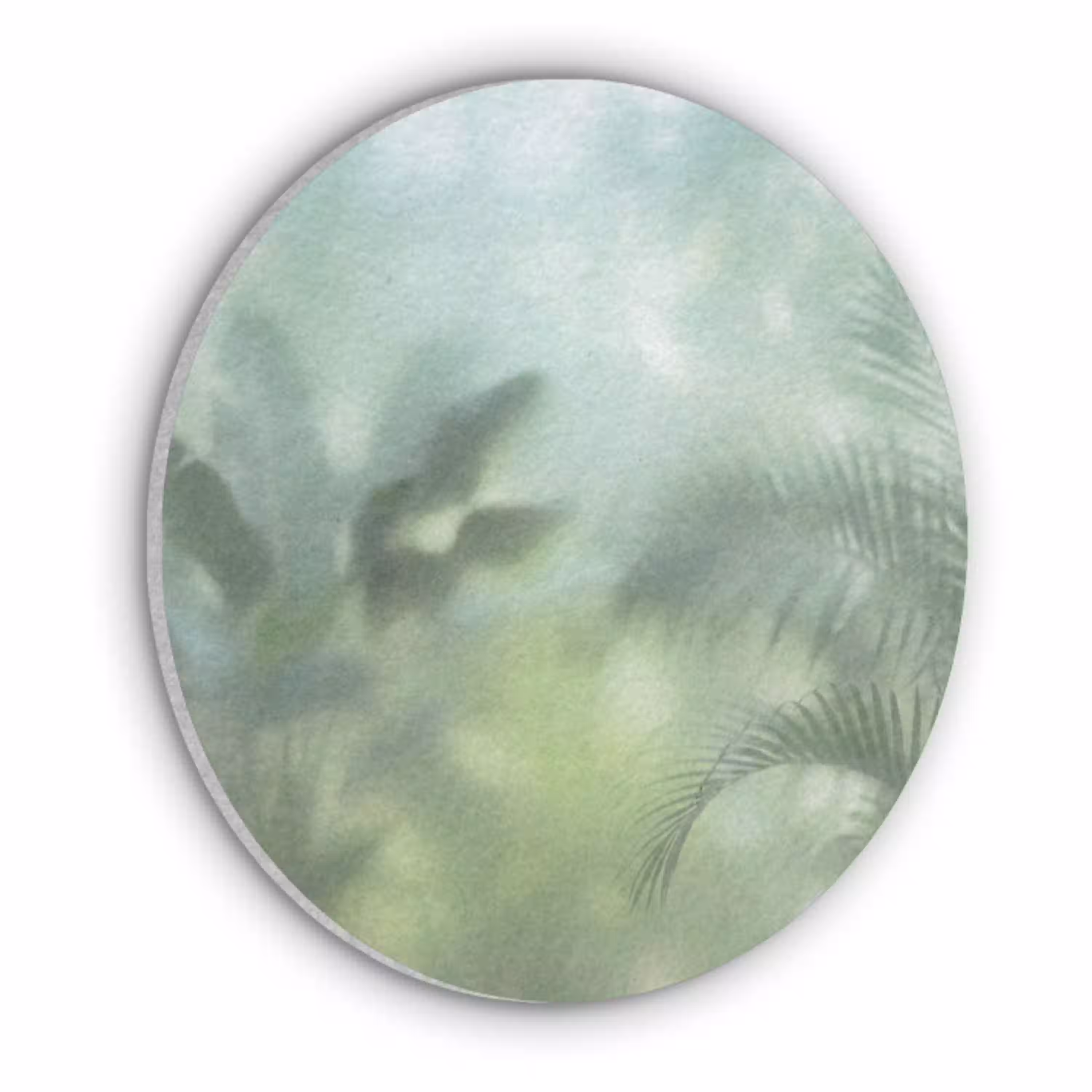 Natuur - Vervaagd - Groen - Abstract - Modern Akoestische PET Vilt - Rond klein -3d