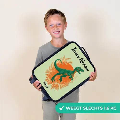 Dino - Natuur - Groen Kinderkoffer - Zwart klein -sfeer4_NL