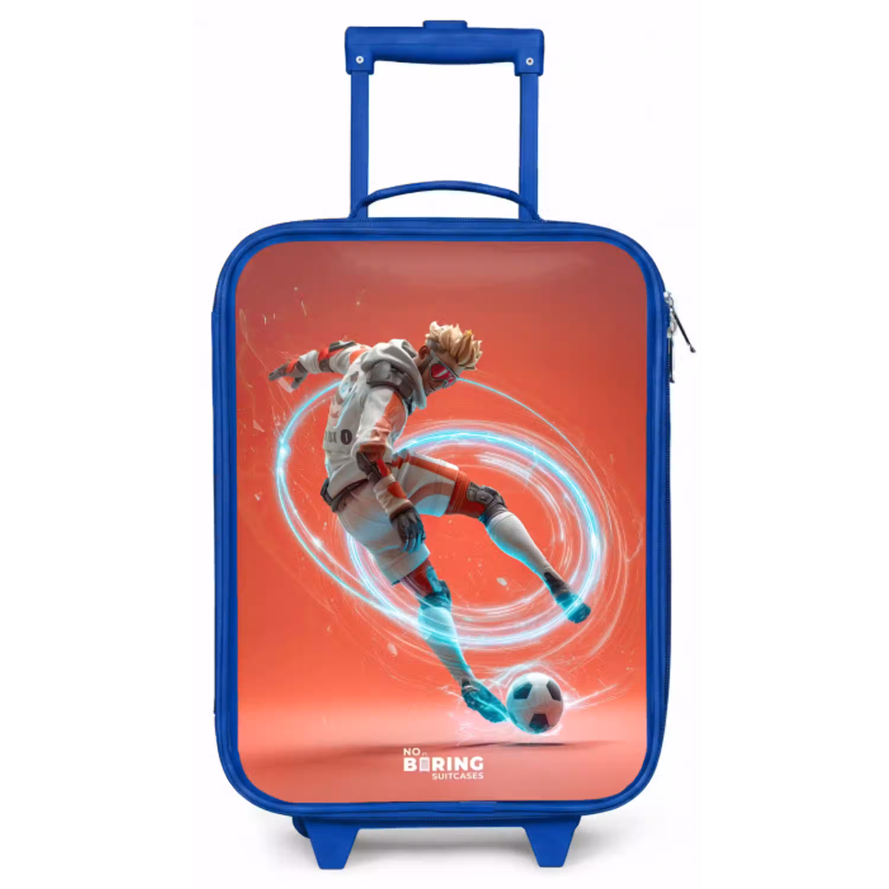 Voetbal - Jongen - Rood - Lichtcirkel Kinderkoffer - Blauw klein -zz3dotto