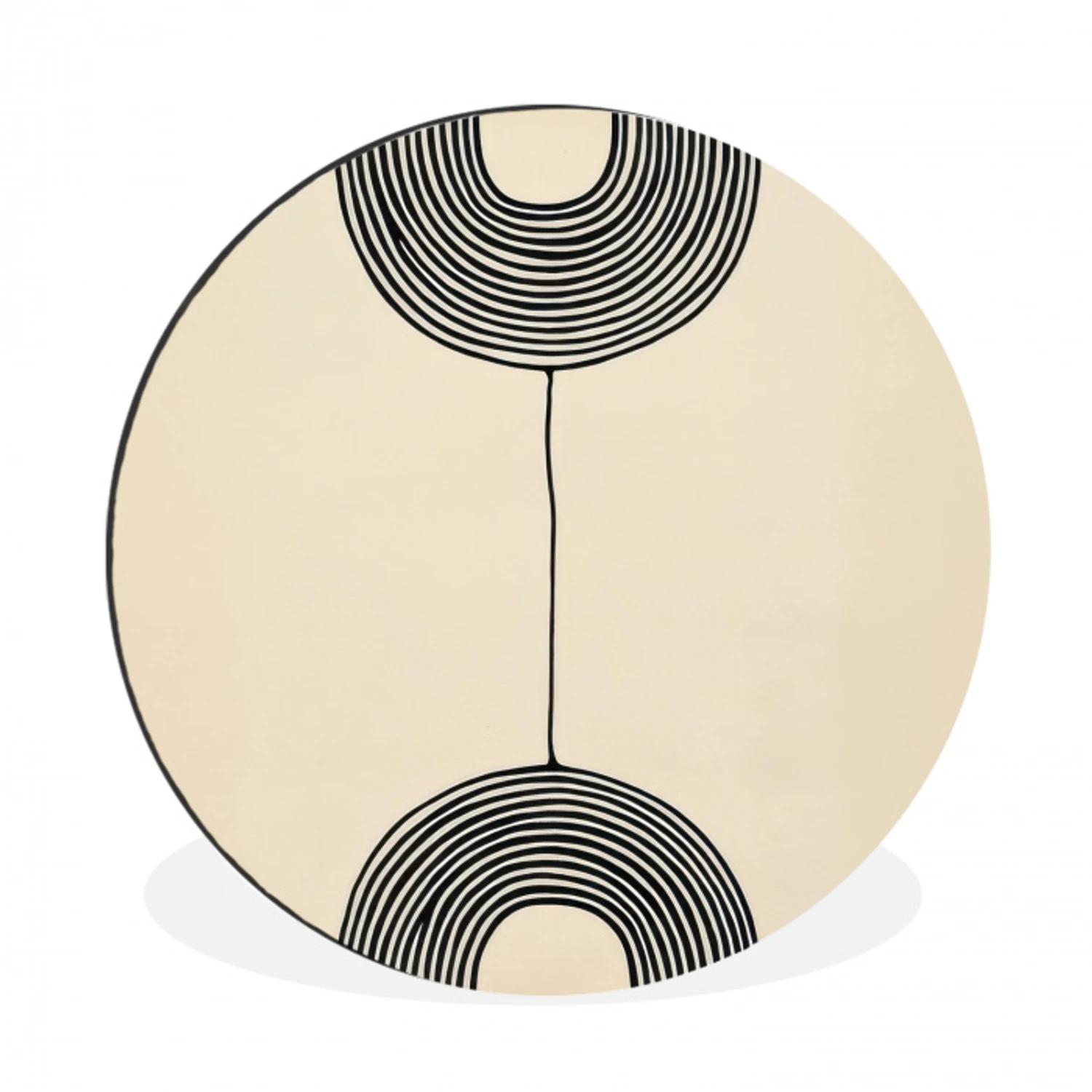 Geometrische bogen - Minimalistisch - Symmetrisch Wandcirkel aluminium klein -3d