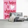Valentijn - Hart - Liefde - Roze fotobehang vinyl groot -slaapkamer