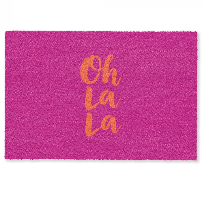 Oh la la - Roze - Oranje - Minimalistisch Deurmat klein -zkaufland3d