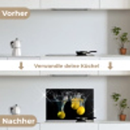 Citroen - Fruit - Stilleven - Water - Geel keuken achterwand spatscherm klein -voor_na_DE
