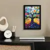 Kunst - Levensboom - Bloemen - Hippie fotolijst zwart zonder passe partout klein -sfeer1