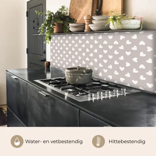 Design - Lijn - Patroon - Hart - Grijs keuken achterwand 2 middel 871 -usp_NL