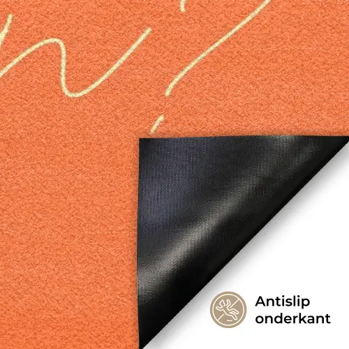 If not now then when - Oranje - Geel - Levendig Deurmat klein -antislip_NL