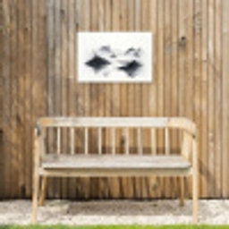 Bergen - Mistig - Water - Wit Tuinposter op houten frame 2 cm dik klein -sfeer4