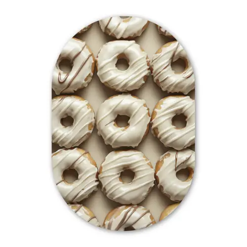 Donuts - Chocolade - Wit - Beige Wandcirkel Ovaal Forex klein -3d