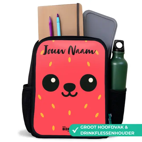 Kawai - Aardbei - Rood Rugzak - Zwart middel -inhoud_NL