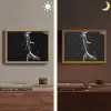 Koi - Vissen - Water - Zwart Light Box met batterij (Wandlamp) middel -sfeer3