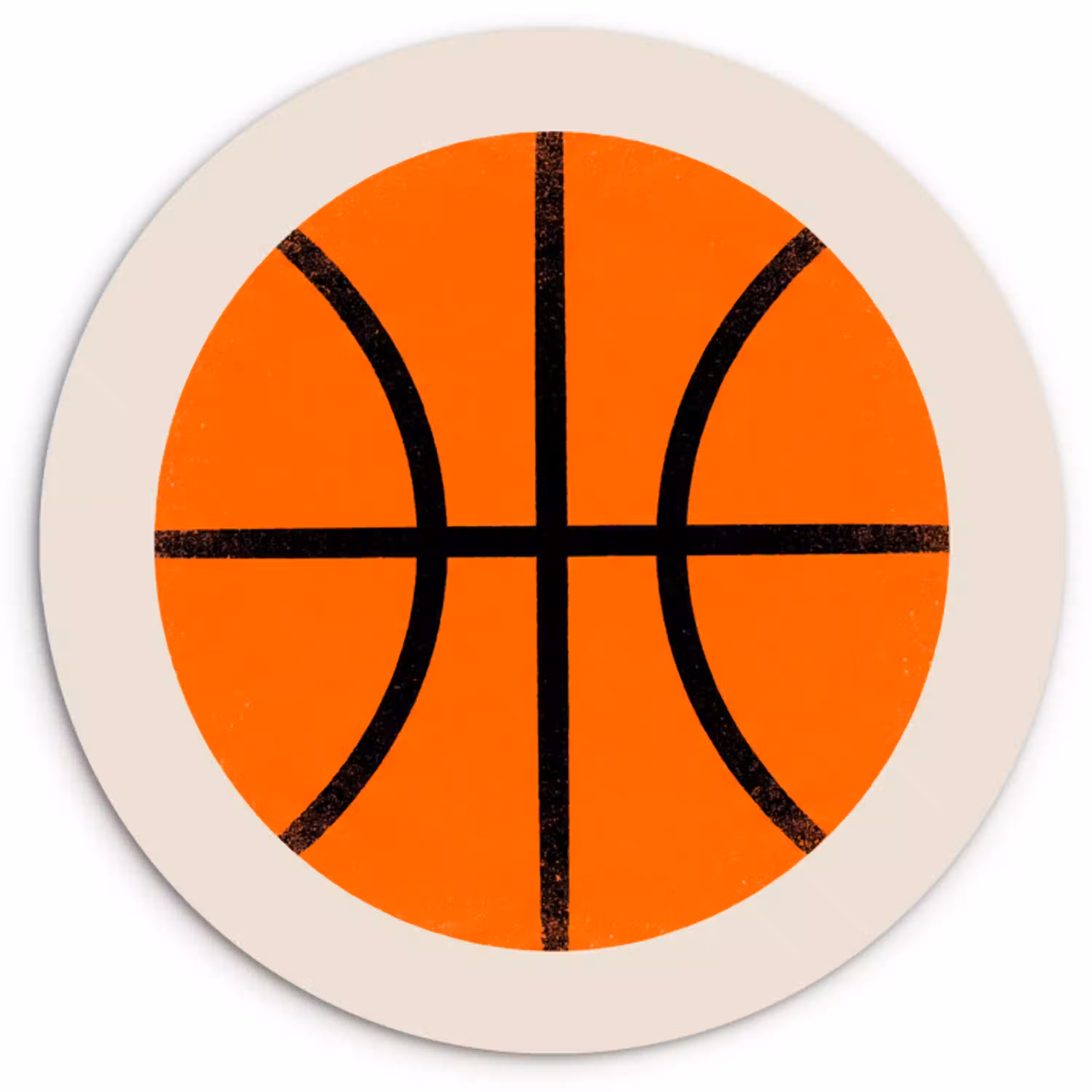 Basketbal - Bal - Sport - Illustratie - Oranje Wandcirkel kunststof plaat 5mm dik klein -3d
