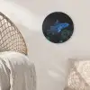 Vis - Stippen - Koraal - Blauw Akoestische PET Vilt - Rond klein -sfeer4