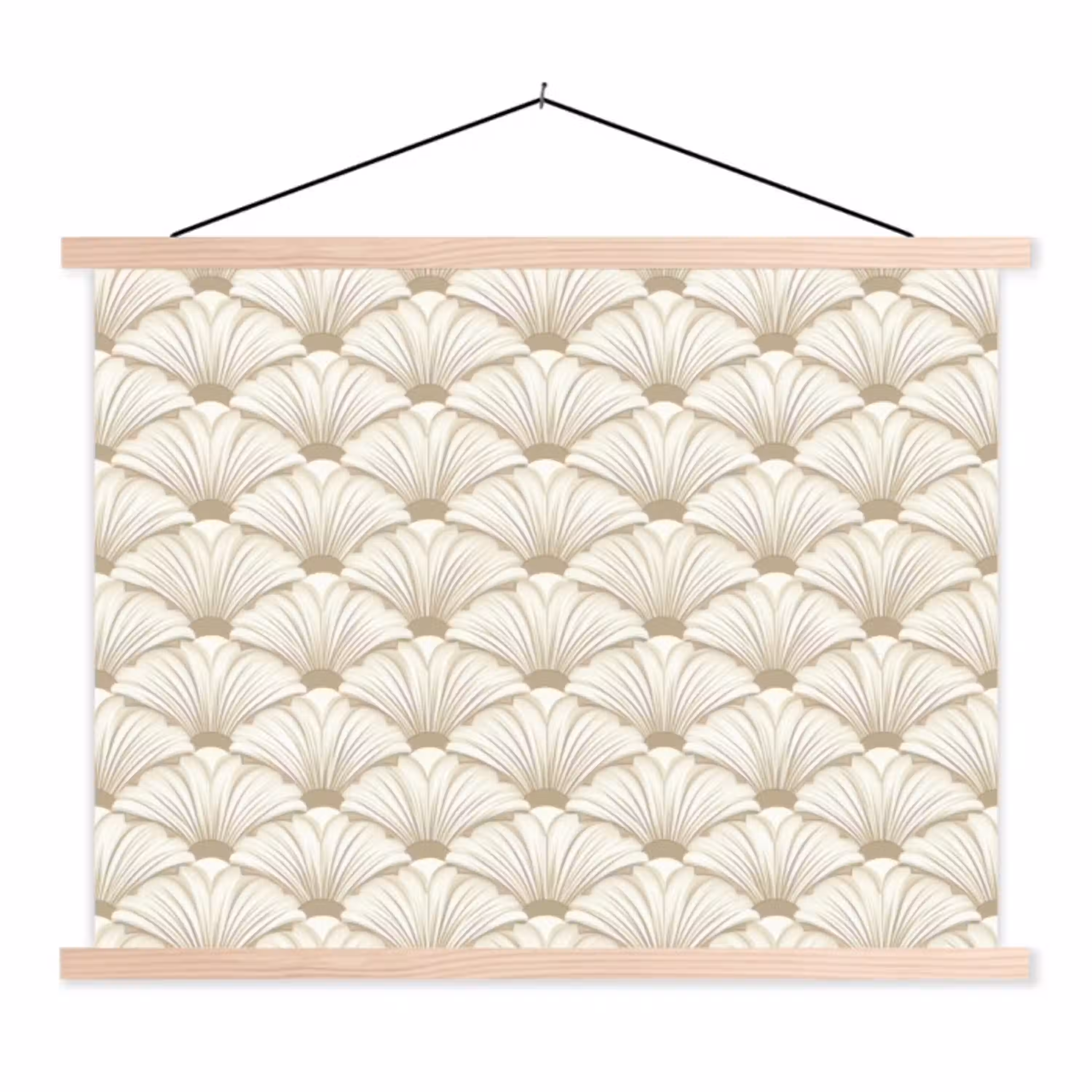 Klassiek - Art - Beige textielposter latten blank klein 122 -3d