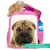 Hondje met Boos Hoofd Kinderrugzak - Roze middel -inhoud_NL