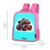 Monstertruck op Lichtblauwe Achtergrond Kinderrugzak - Roze middel -productfoto_formaten