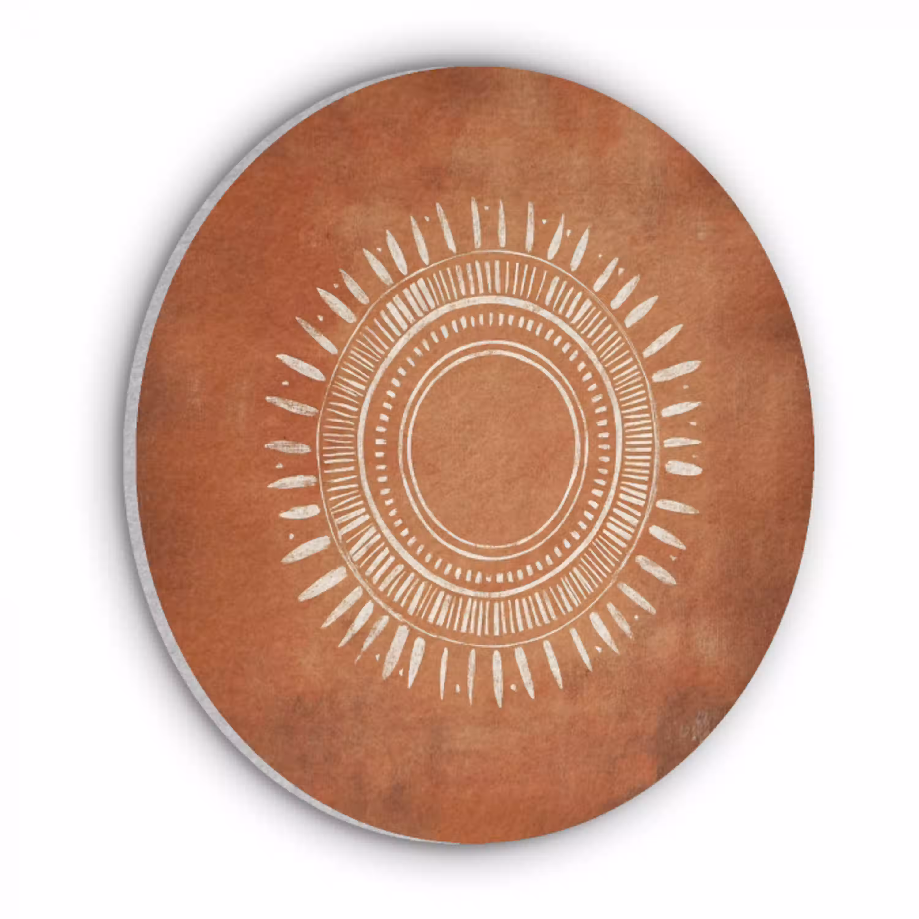 Abstract - Lijnen - Zonnestralen - Roodbruin Akoestische PET Vilt - Rond klein -3d