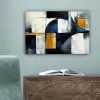 Abstract - Vormen - Goud - Blauw - Geometrisch canvas 2cm klein -sfeer4