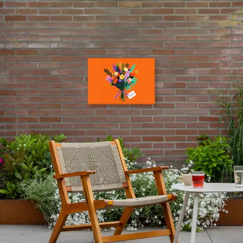 Kaartje - Boeket - Bloemen Tuinposter op houten frame 2 cm dik klein -sfeer3
