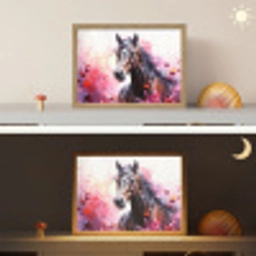 Paard - Dieren - Meisje - Roze Light Box met batterij (Wandlamp kind) middel -sfeer3_kind