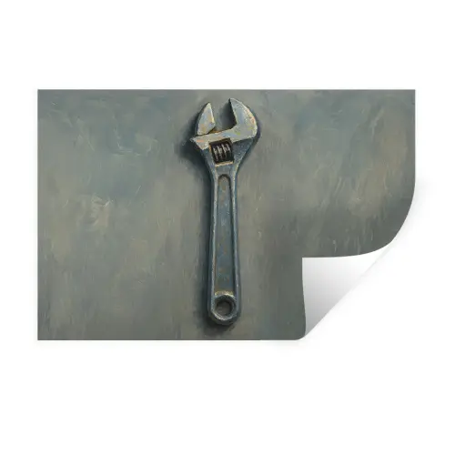 Moersleutel - Gereedschap - Verf Muursticker klein -3d