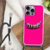 Banaan - Zebraprint - Roze Hoesje iPhone 16 Pro Max met koord klein -sfeer4