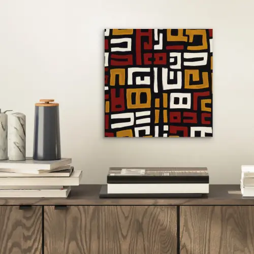 Abstract - Patroon - Rood aluminium wit klein -sfeer1