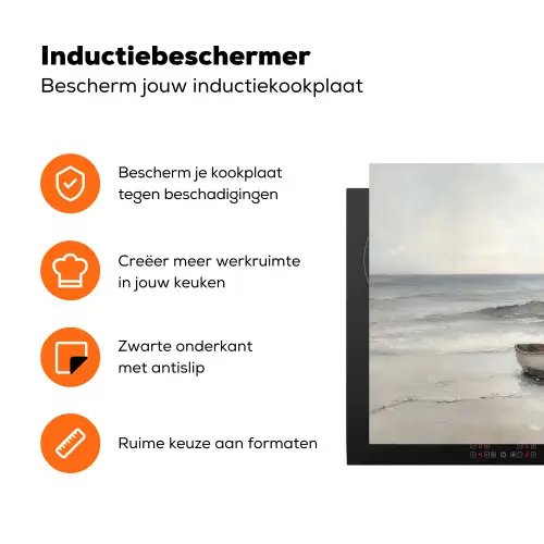 Roeiboot - Zee - Horizon Inductie beschermer vinyl 3mm klein -zzzzzzz-td-ups