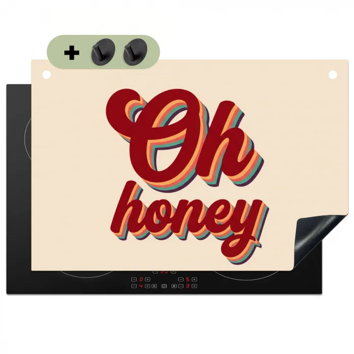 Oh honey - Rood - Schaduw Inductie beschemer met haakjes klein -3d
